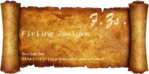 Firling Zselyke névjegykártya
